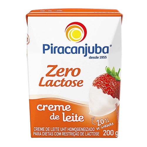 Creme De Leite Uht Leve Homogeneizado Zero Lactose Piracanjuba Caixa 200g