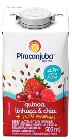 Bebida Láctea Uht Frutas Vermelhas Com Quinoa, Linhaça E Chia Piracanjuba Caixa 500ml