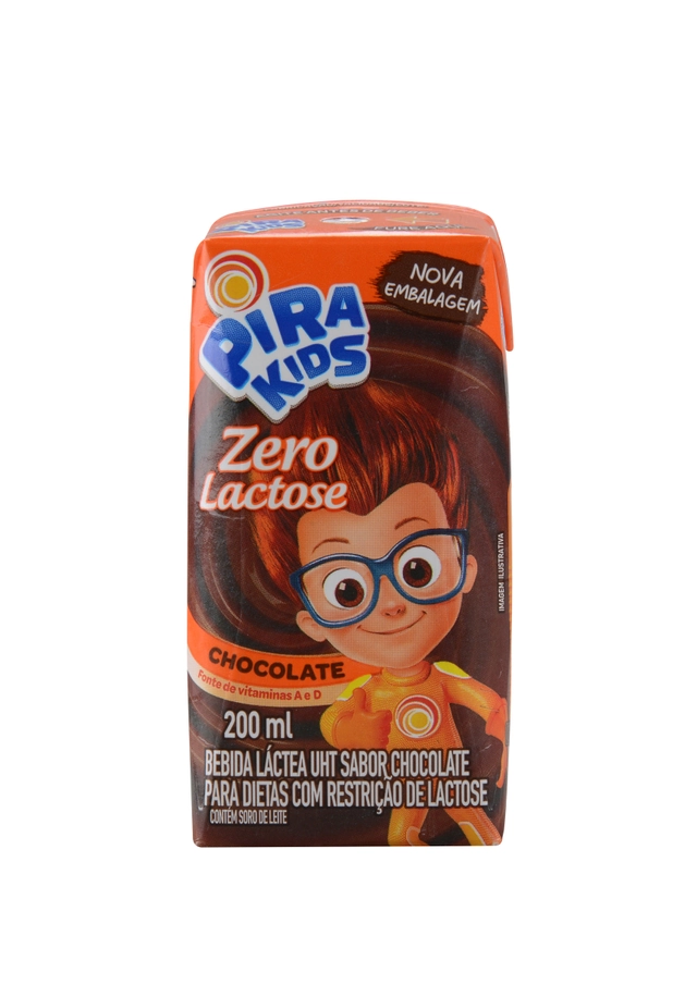 Bebida Láctea Uht Chocolate Zero Lactose Pirakids Caixa 200ml