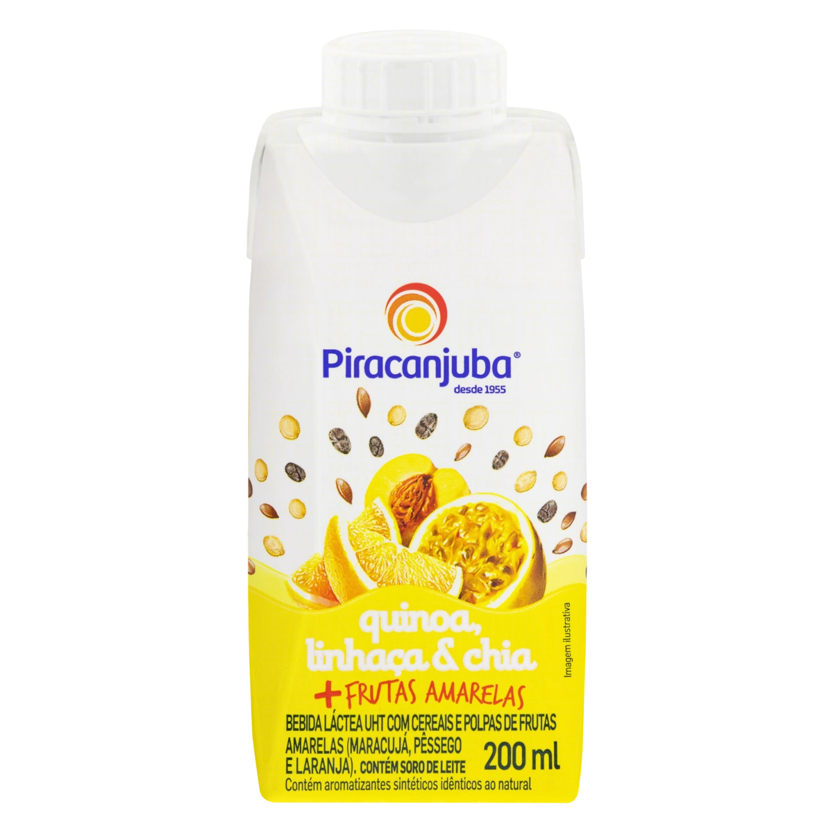 Bebida Láctea Uht Frutas Amarelas Com Quinoa, Linhaça E Chia Piracanjuba Caixa 200ml