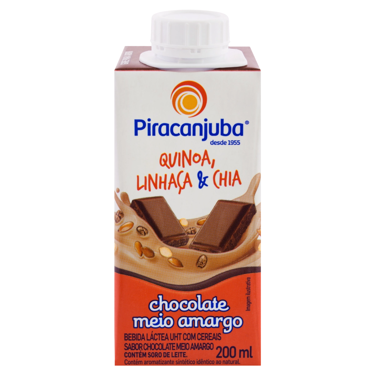 Bebida Láctea Uht Chocolate Meio Amargo Piracanjuba Caixa 200ml