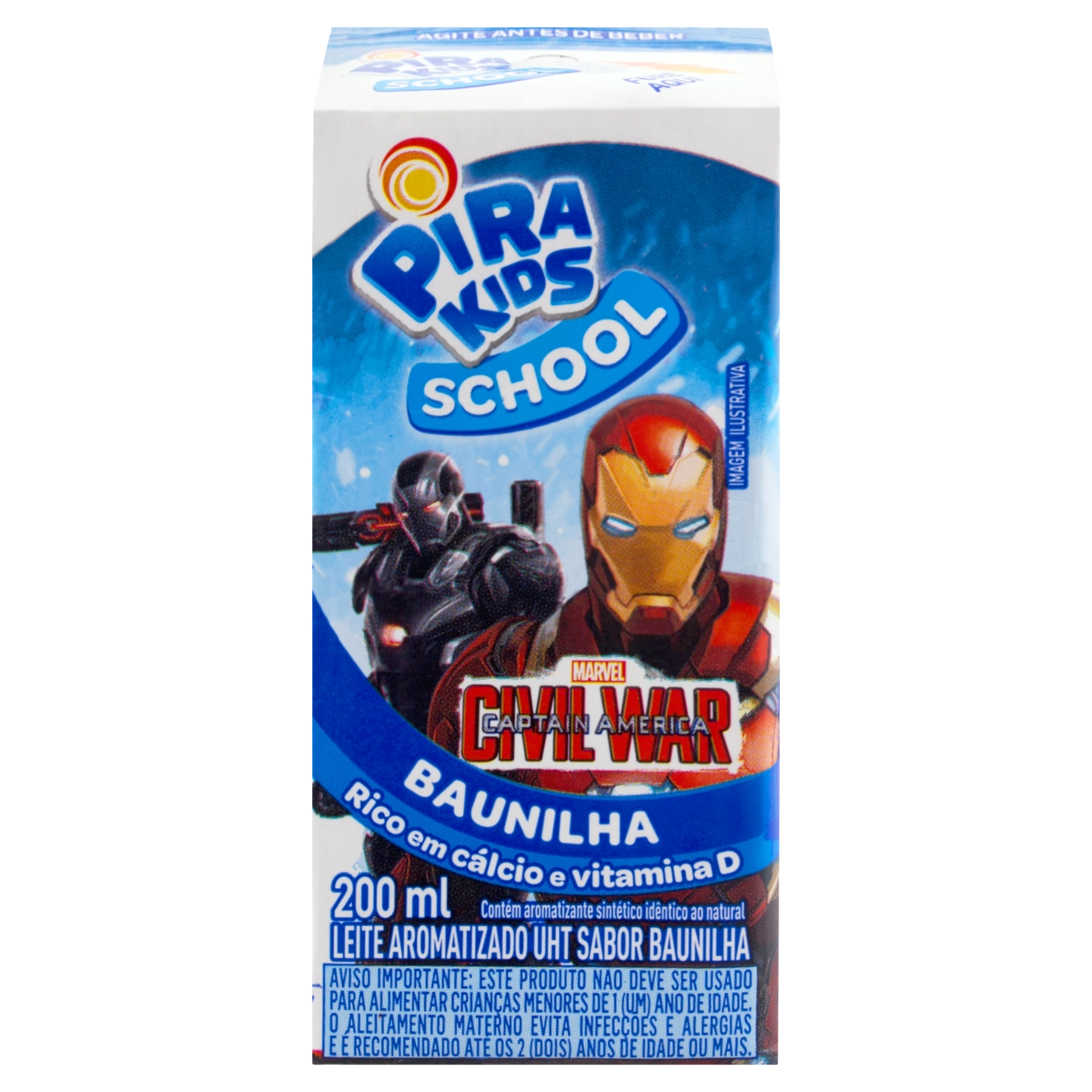 Leite Uht Aromatizado Baunilha Pirakids School Caixa 200ml