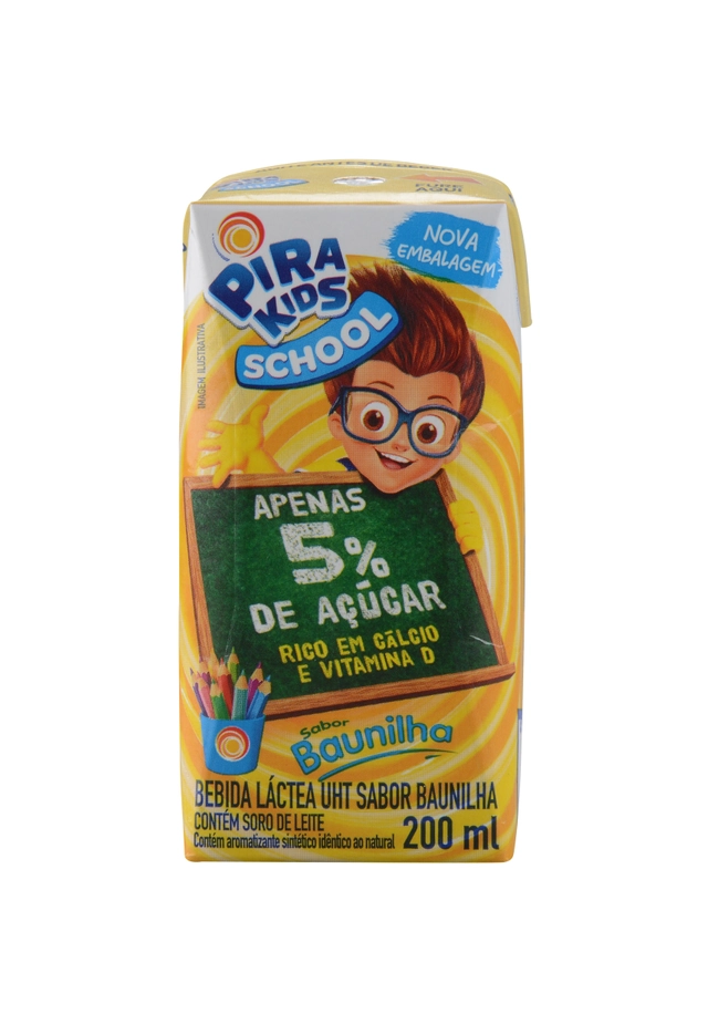 Bebida Láctea Uht Baunilha Piracanjuba Pirakids School Caixa 200ml