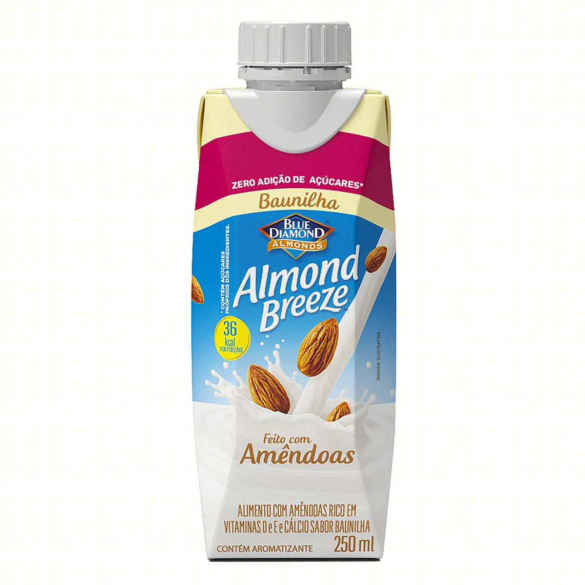 Bebida à Base De Amêndoa Baunilha Sem Adição De Açúcar Blue Diamond Almond Breeze Caixa 250ml