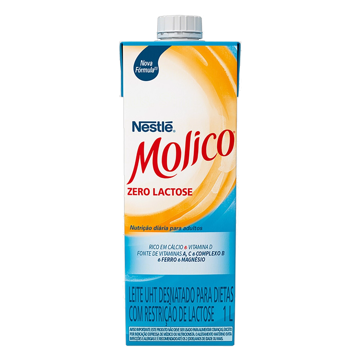 Leite Uht Desnatado Zero Lactose Molico Caixa Com Tampa 1l