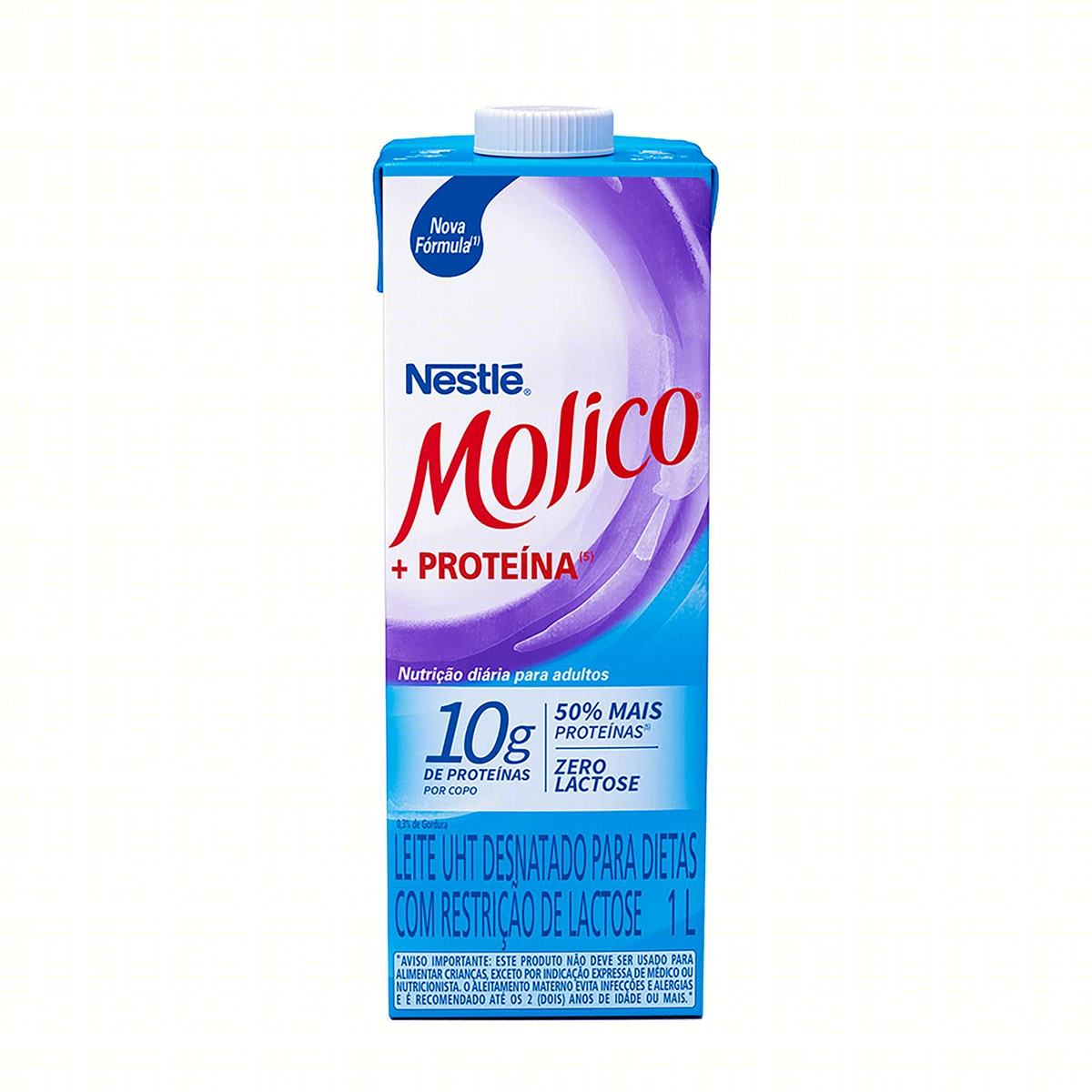 Leite Uht Desnatado Zero Lactose Molico Proteína Caixa Com Tampa 1l