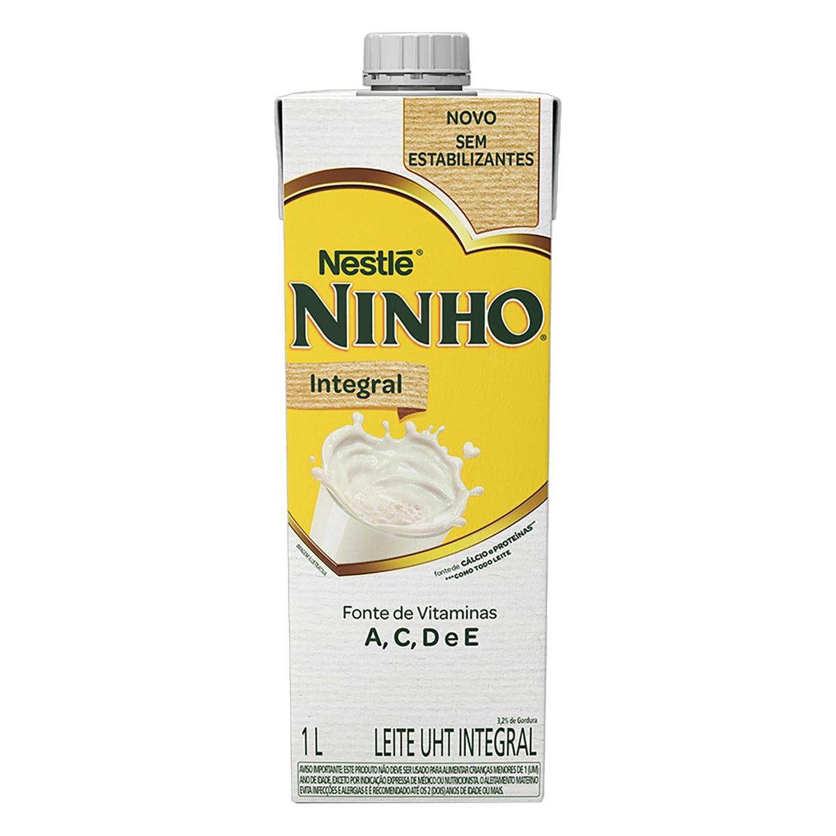 Leite Uht Integral Ninho Caixa Com Tampa 1l