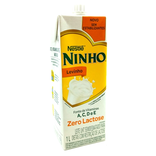 Leite Uht Semidesnatado Zero Lactose Ninho Levinho Caixa Com Tampa 1l