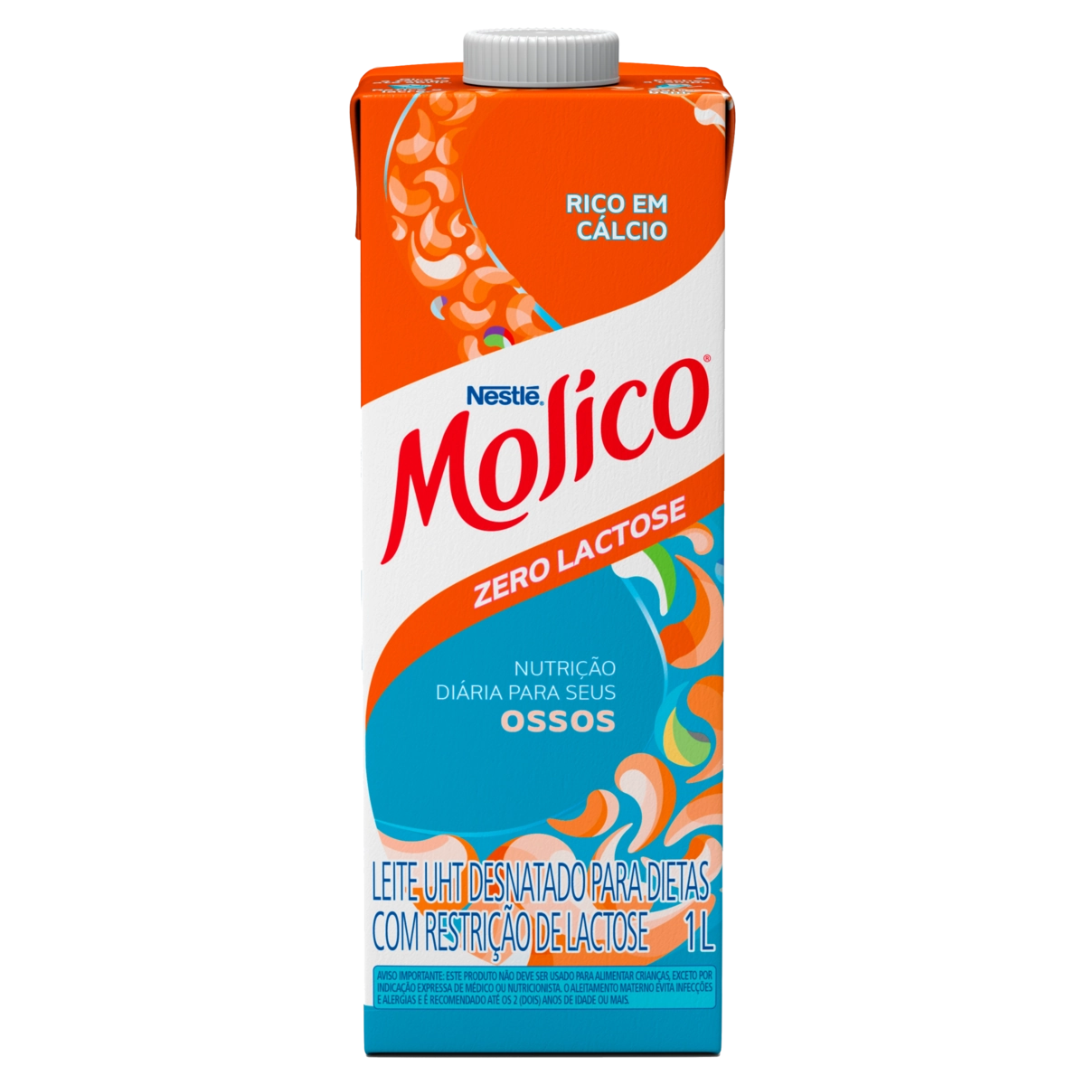 Leite Uht Desnatado Zero Lactose Molico Caixa Com Tampa 1l