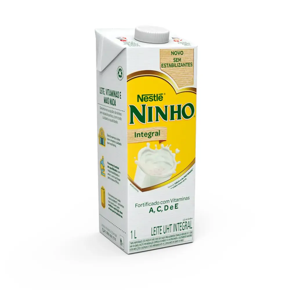 Leite Uht Integral Ninho Caixa Com Tampa 1l