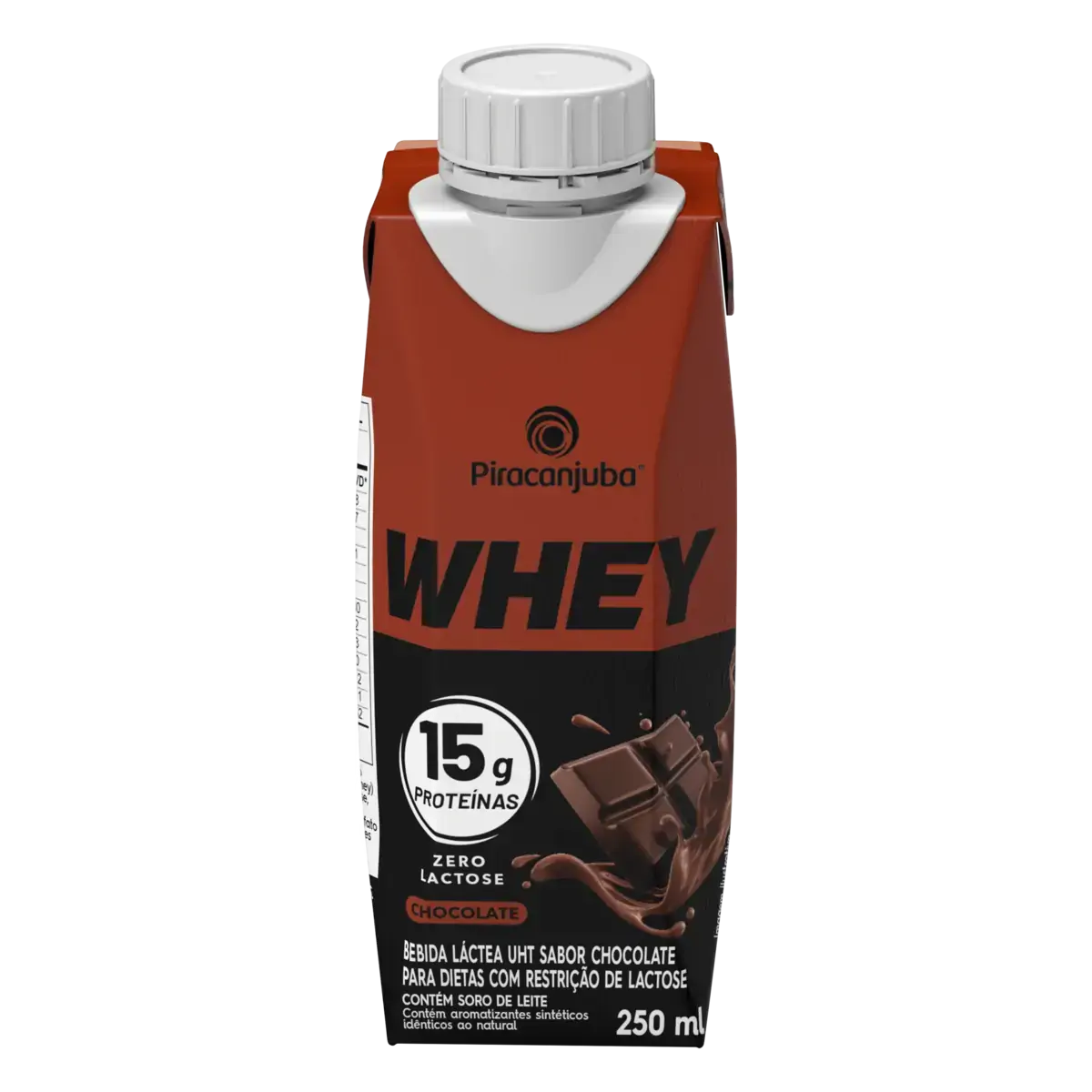 Bebida Láctea Uht Chocolate Zero Lactose Piracanjuba Whey Caixa 250ml