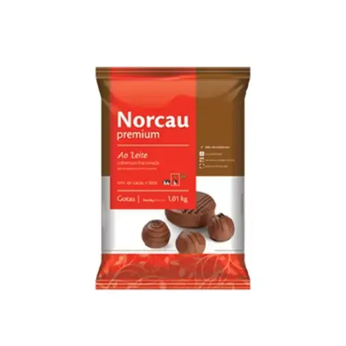 Cobertura Norcau Premium Gotas Chocolate Ao Leite 1,