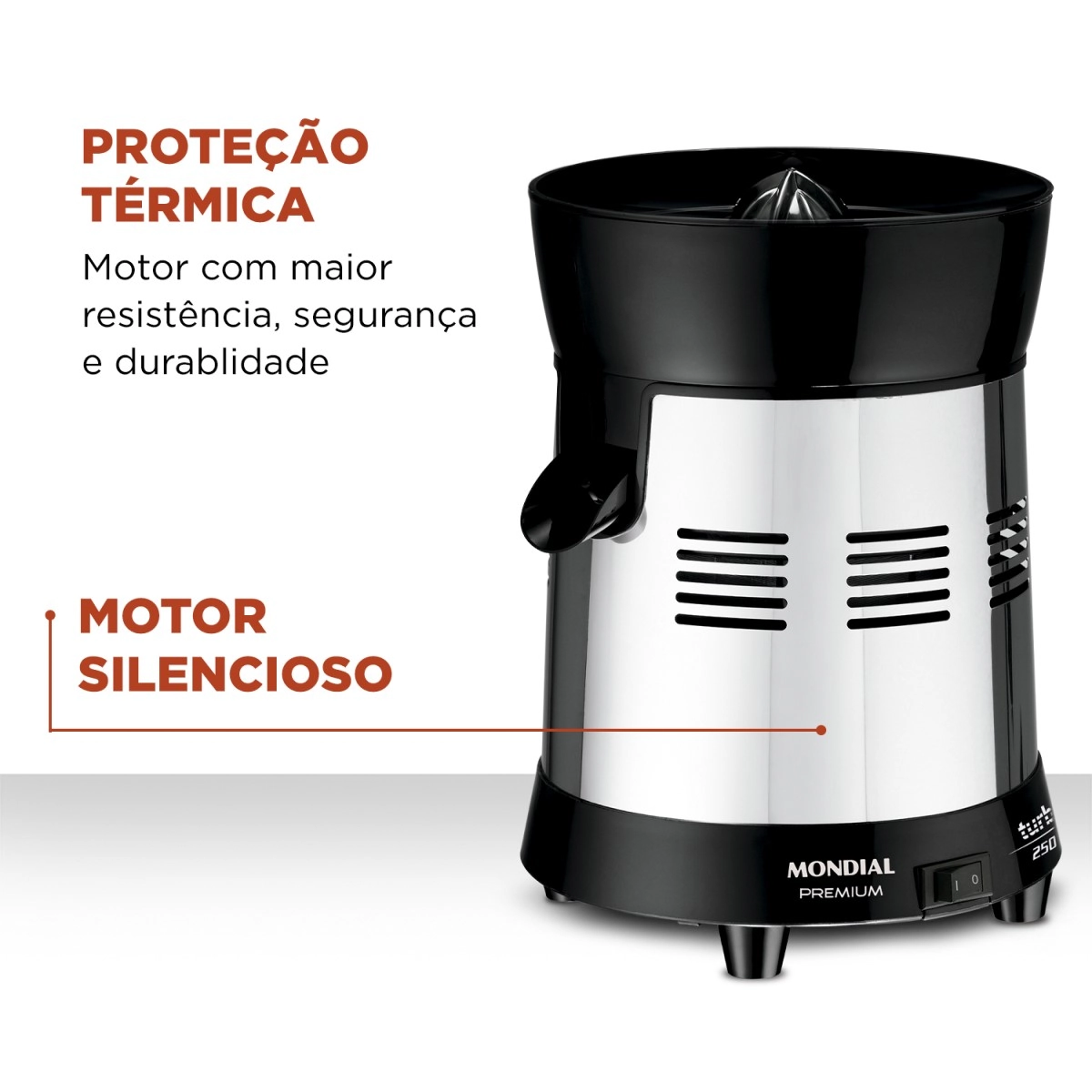 Extrator De Frutas Mondial Turbo E 10 Bivolt 1 Litro Preto E Inox
