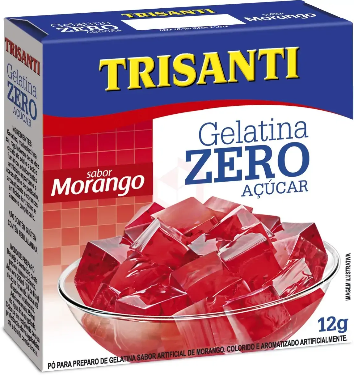 Gelatina Po Trisanti Zero Morango