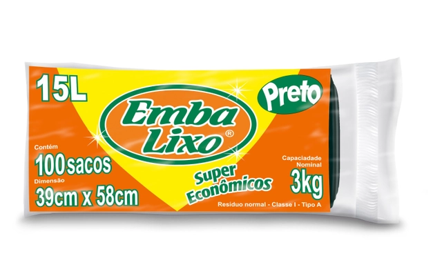 Saco Para Lixo Tipo A 15l Embalixo 100 Unidades