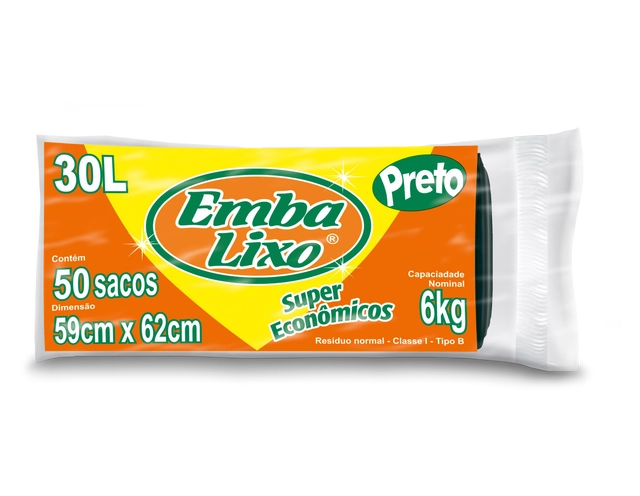 Saco Para Lixo Tipo B 30l Embalixo 50 Unidades