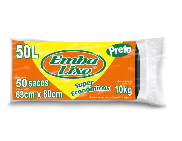 Saco Para Lixo Tipo C 50l Embalixo 50 Unidades