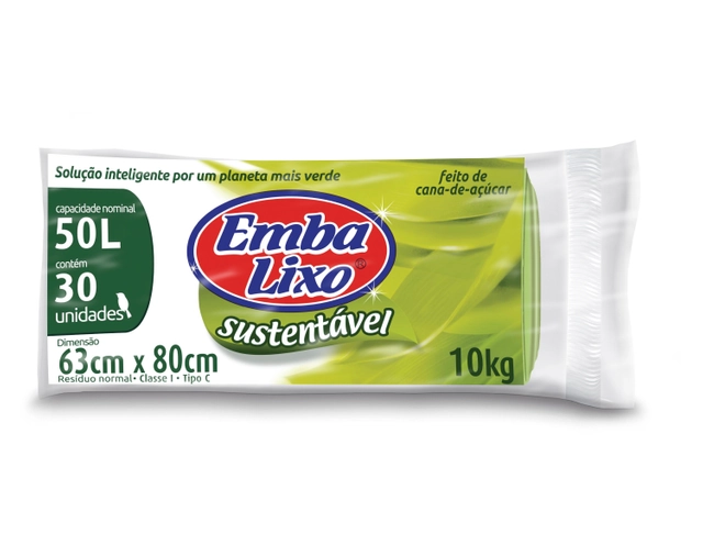 Saco De Lixo Embalixo Sustentável 50 Litros 30 Unidades 290g