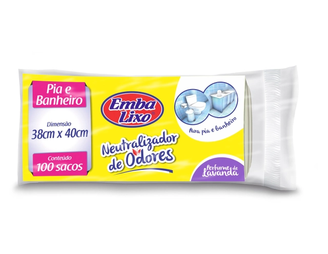 Saco Para Lixo Pia E Banheiro Lavanda 1kg Embalixo 100 Unidades