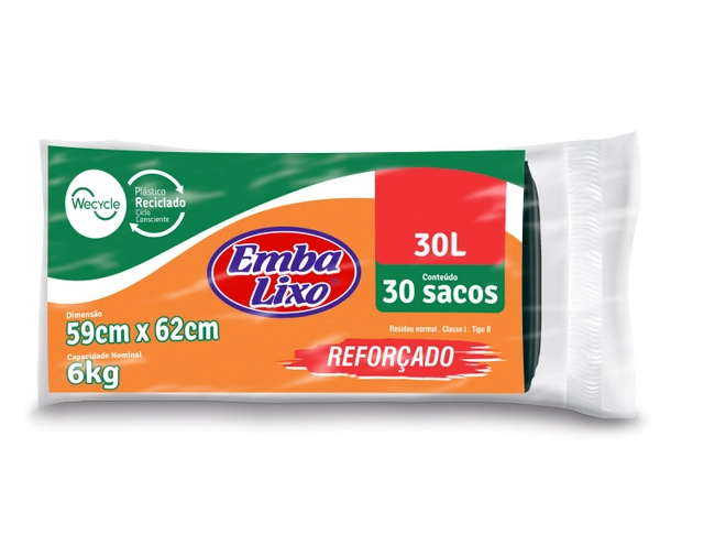Saco Para Lixo Tipo B Reforçado 30l Embalixo 30 Unidades