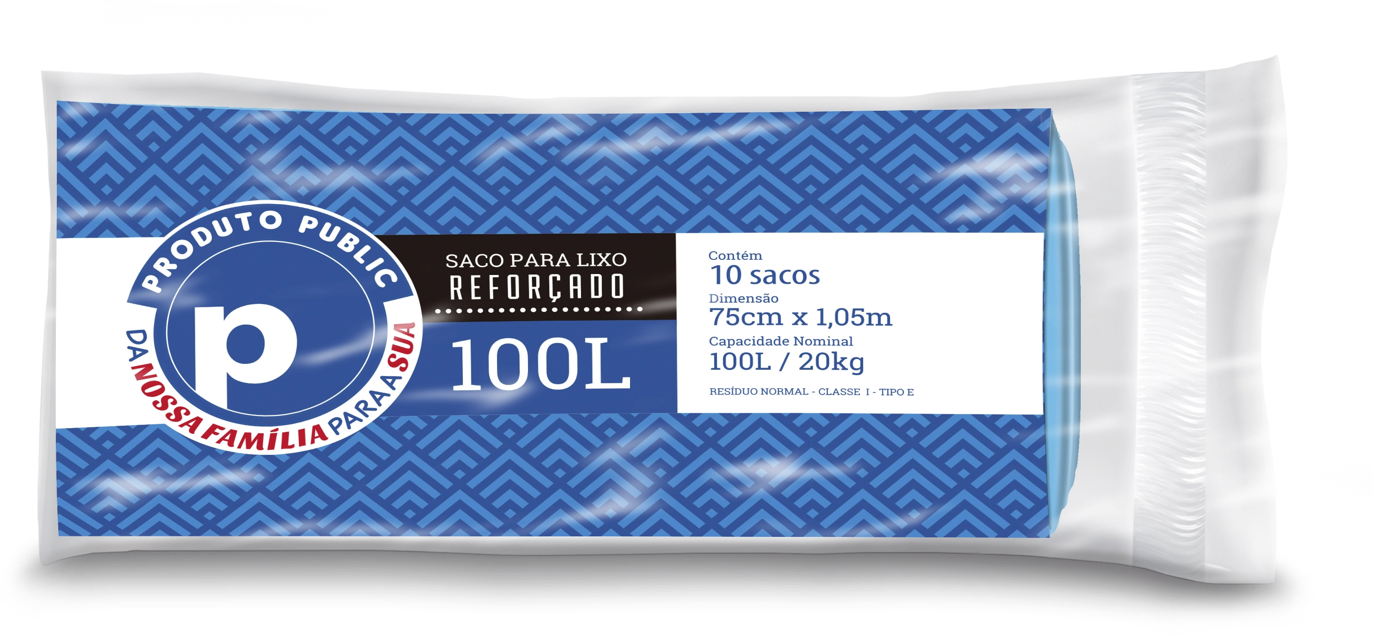 Saco Lixo Public Reforcado Azul 100l C/10
