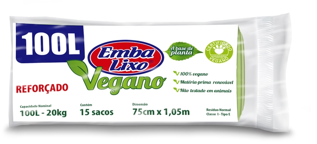Saco De Lixo Embalixo Vegano Reforçado 100 Litros