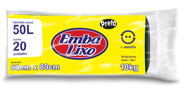 Saco Para Lixo Tipo C 50l Embalixo 20 Unidades