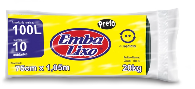 Saco Para Lixo Tipo E 100l Embalixo 10 Unidades