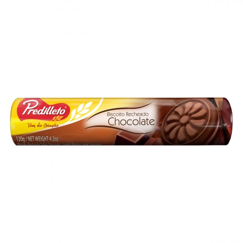 Biscoito Recheio Chocolate Predilleto Pacote 120g