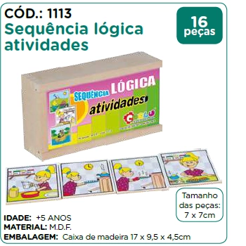 Jogo Sequencia Logica Atividades Mdf 16 Pecas
