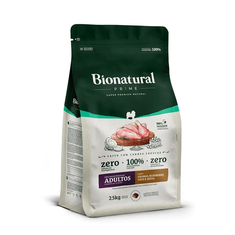 Bionatural Prime Adulto Rp 2,5kg Frango Blueberry