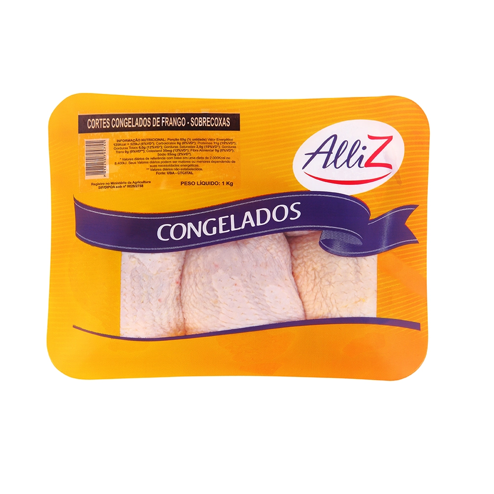 Sobrecoxa Frango Alliz 1kg Cong Bdj