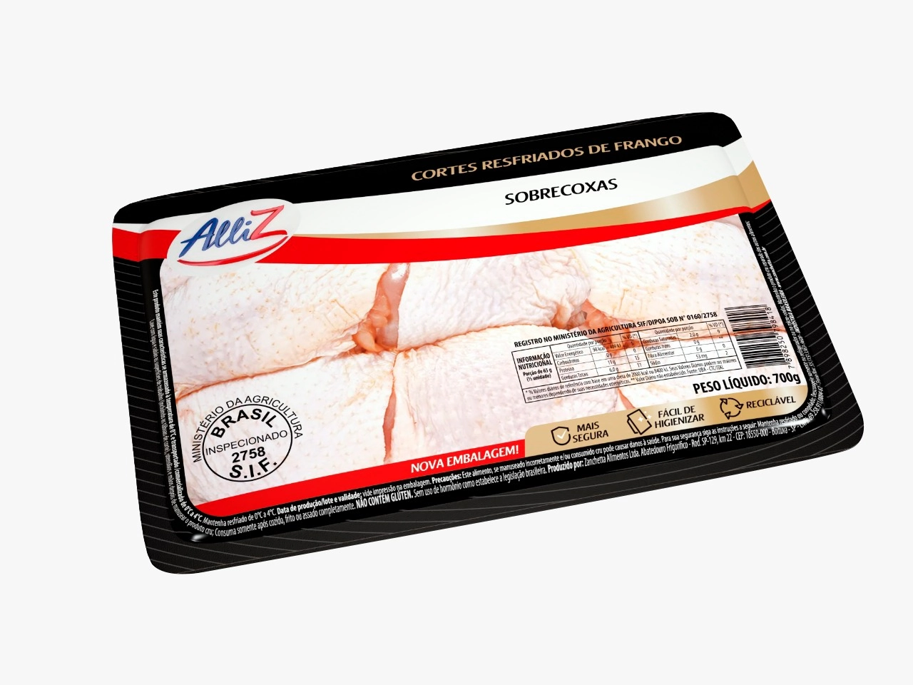 Sobrecoxa Fgo Resf Alliz 700g