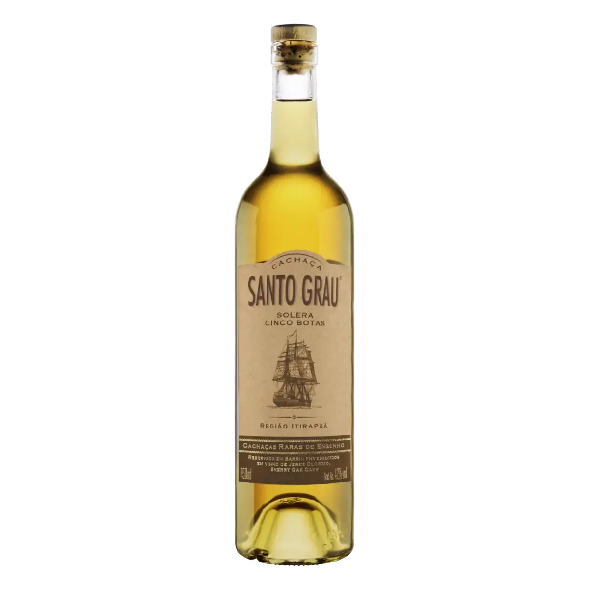 Cachaça Envelhecida Santo Grau Solera Cinco Botas Garrafa 750ml
