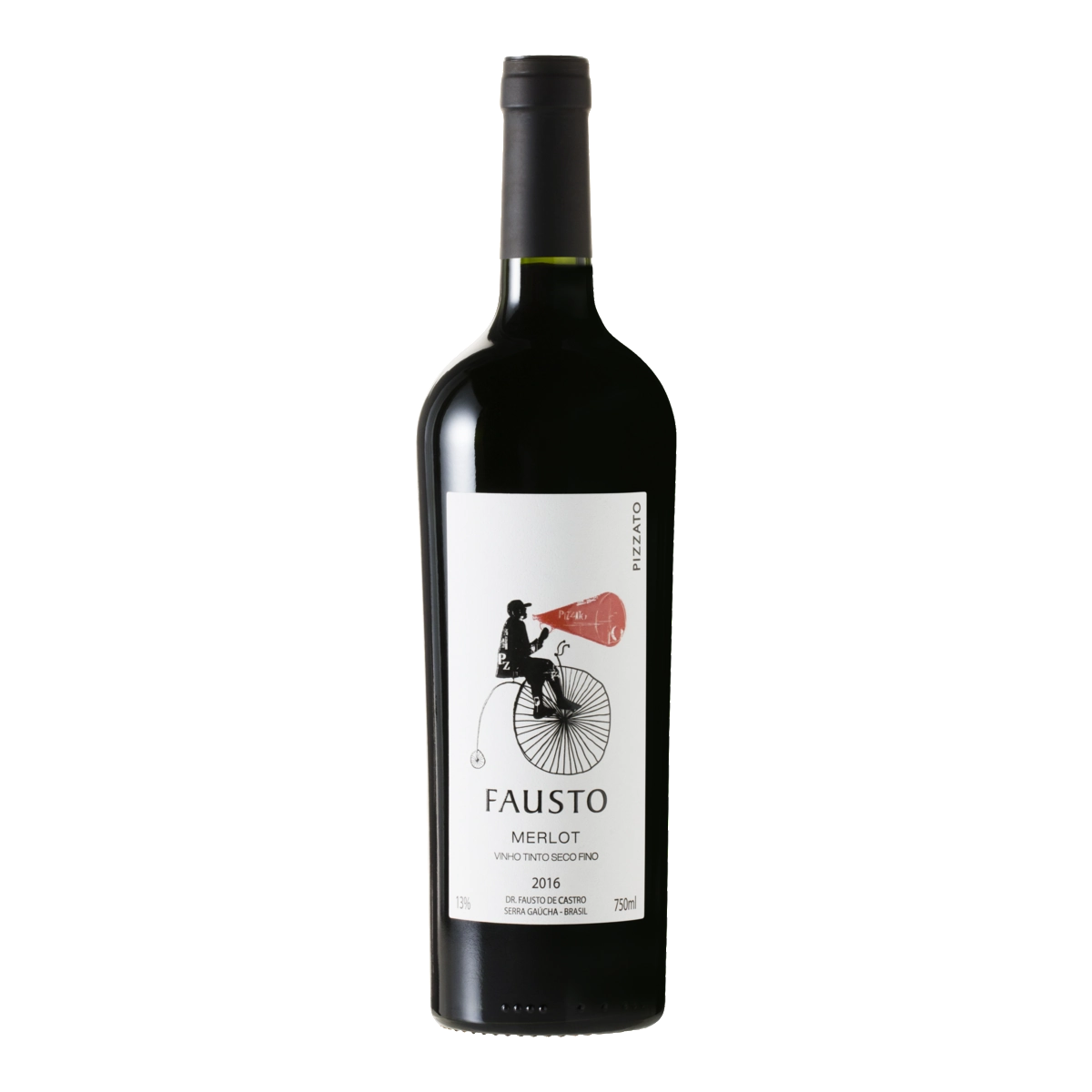 Vinho Brasileiro Tinto Seco Fausto Merlot Serra Gaúcha Garrafa 750ml