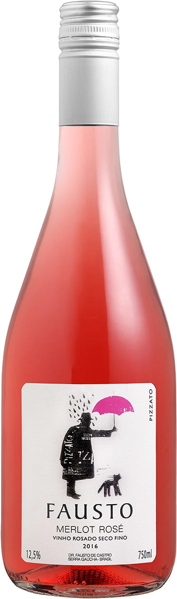 Vinho Brasileiro Rosé Seco Fausto Merlot Serra Gaúcha Garrafa 750ml