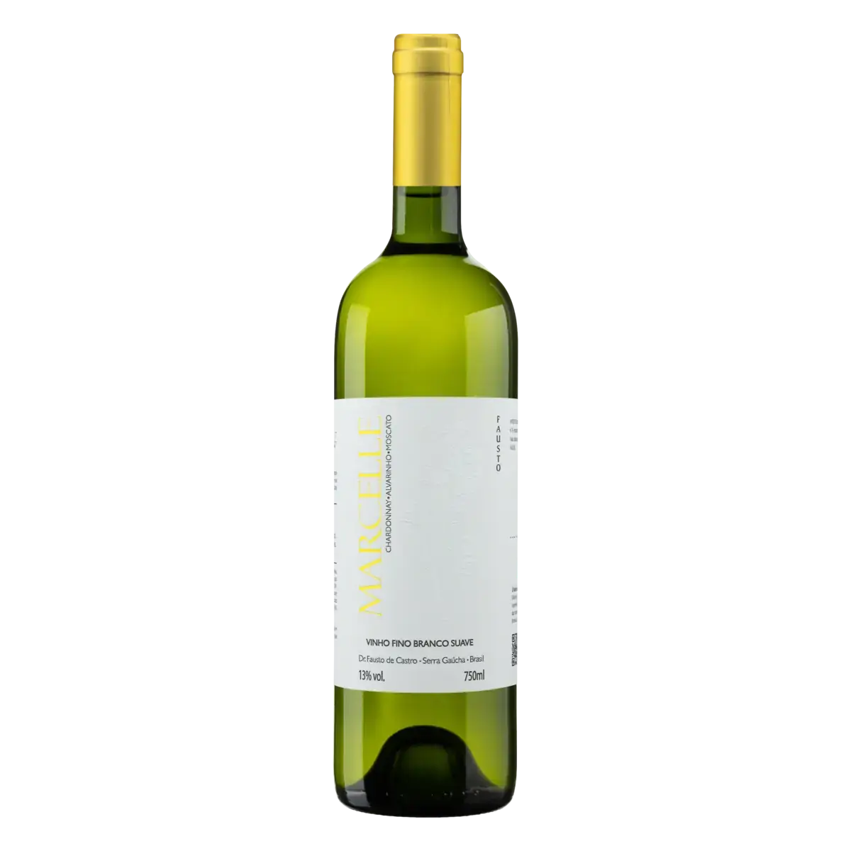 Vinho Brasileiro Branco Suave Marcelle Chardonnay Alvarinho Moscato Serra Gaúcha Garrafa 750ml