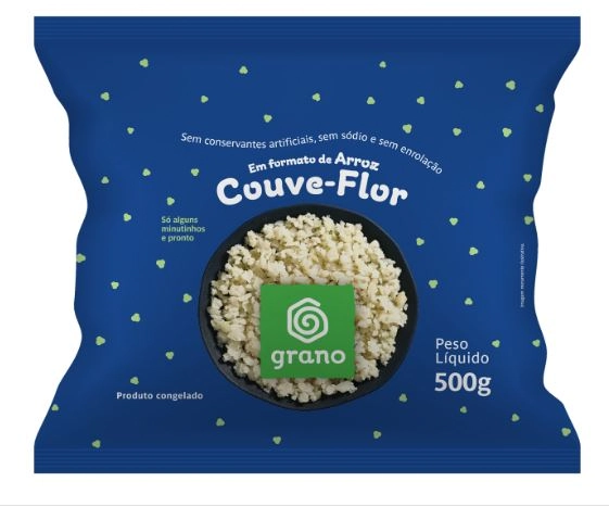 Couve Flor Congelada Formato De Arroz Grano 500g