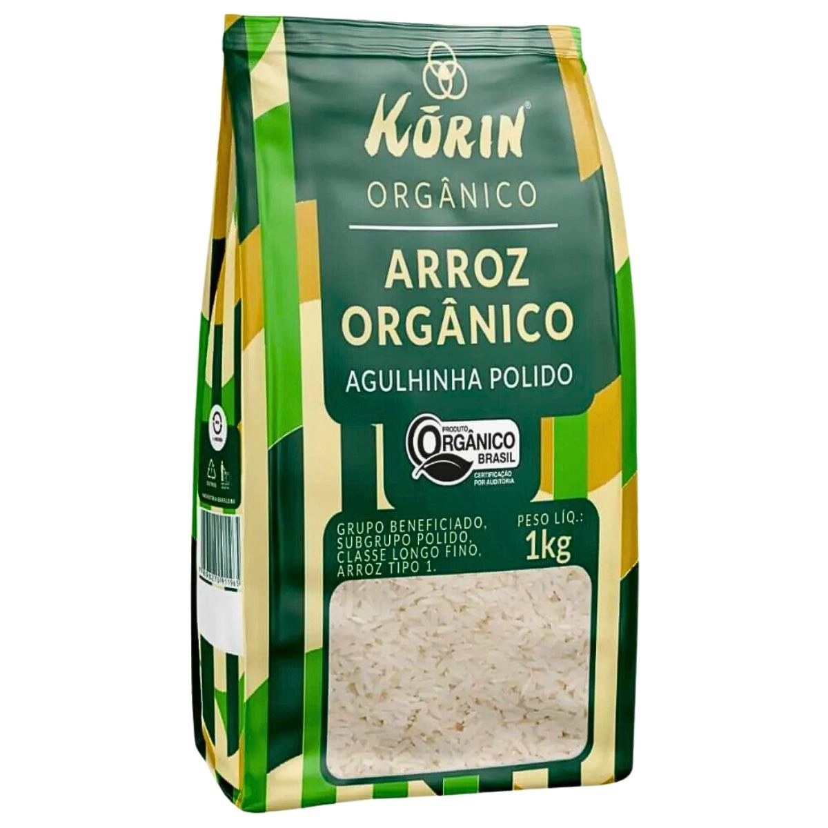 Arroz Agulhinha Polido Tipo 1 Orgânico Korin Pacote 1kg