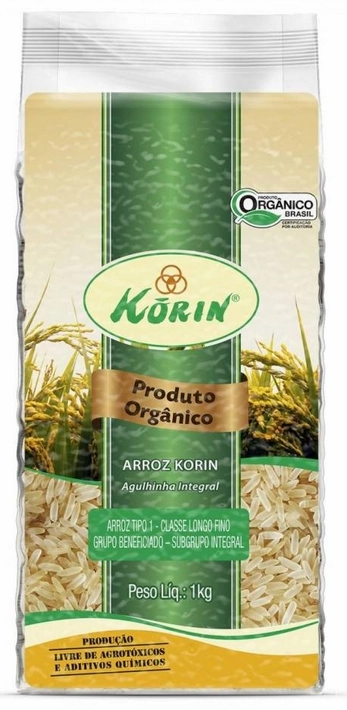 Arroz Cateto Tipo 1 Integral Orgânico Korin Pacote 1kg