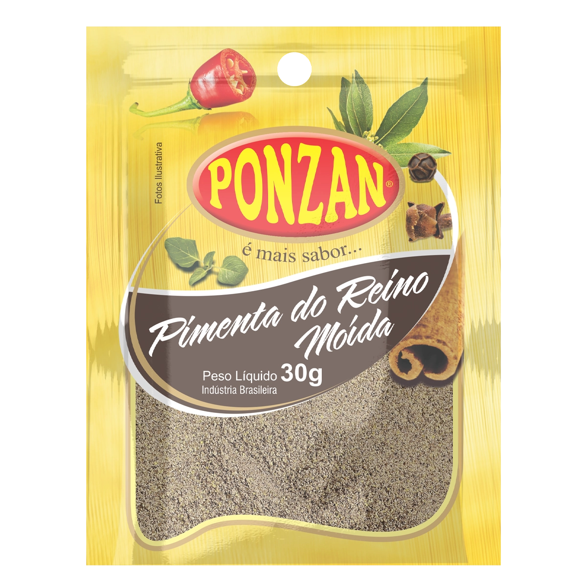 Pimenta Reino Preta Moida 30g Ponzan