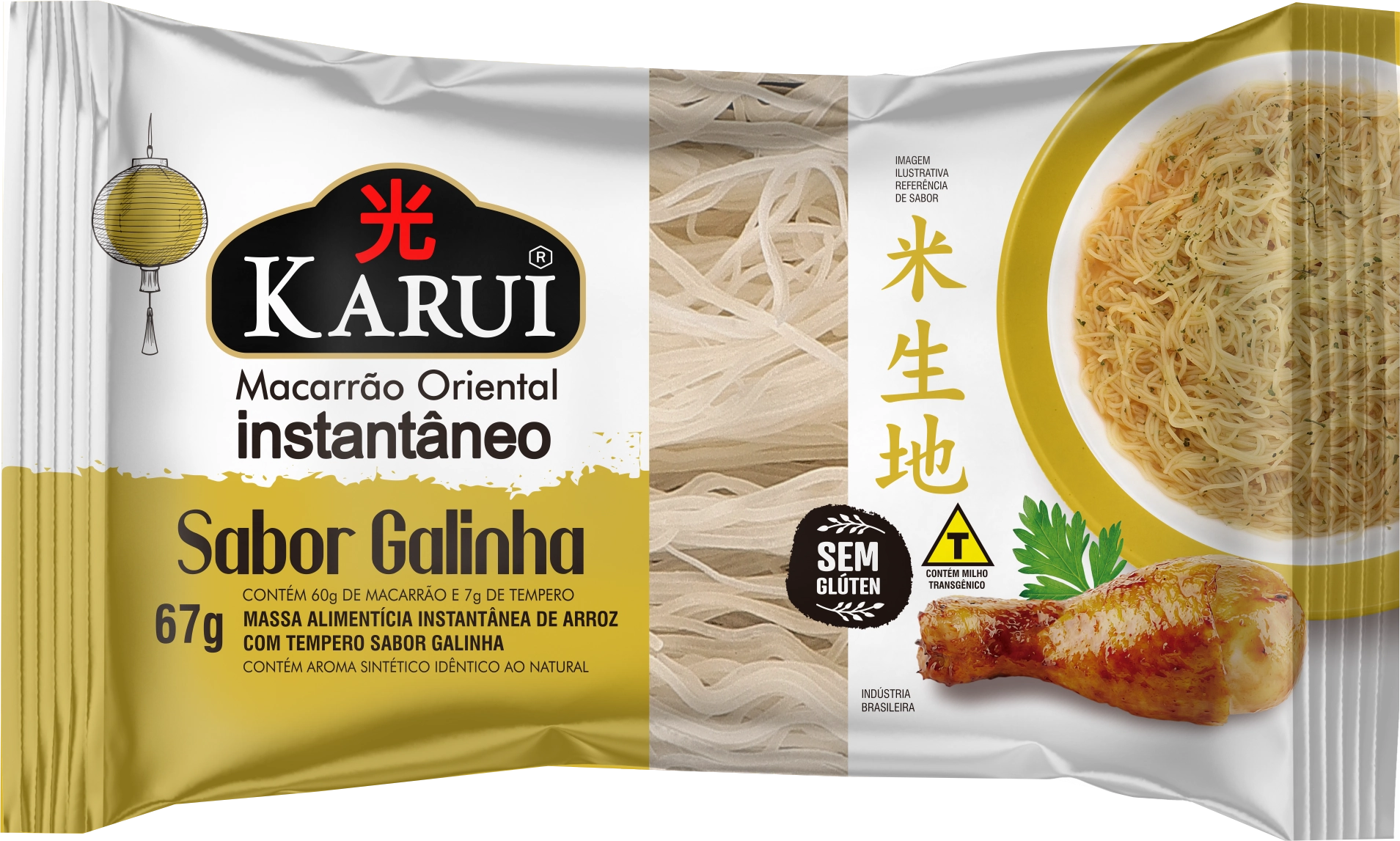 Macarrão De Arroz Instantâneo Sabor Galinha 67g Karui