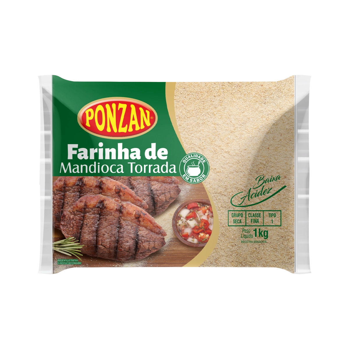 Farinha Mandioca Torrada Ponzan 1kg
