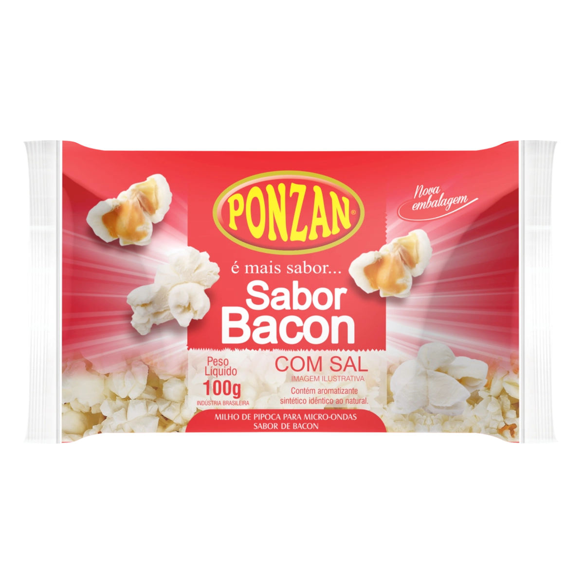 Pipoca Ponzan Micro 100g Bacon