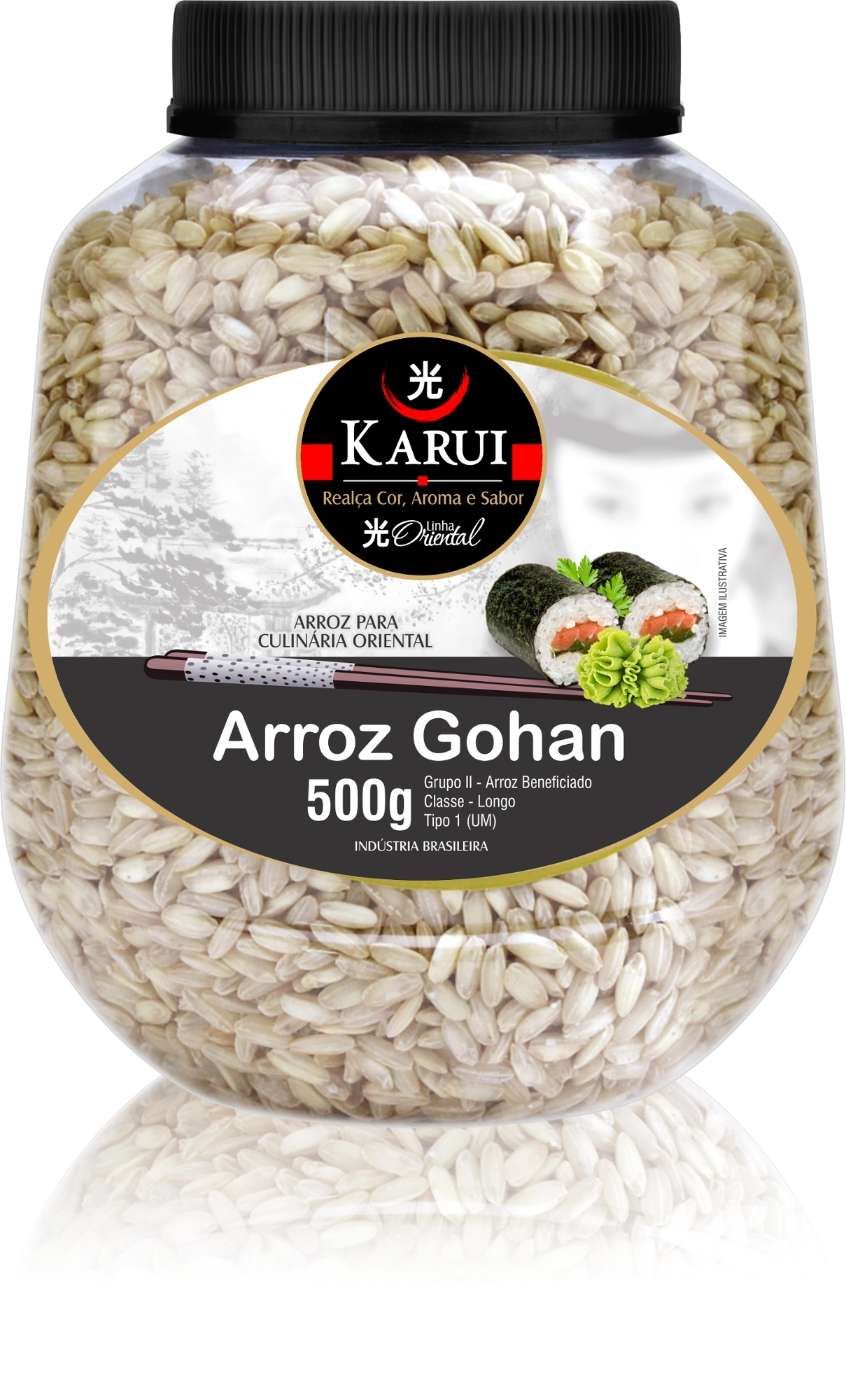 Arroz Gohan Tipo 1 Para Culinária Oriental Karui Oriental Pote 500g