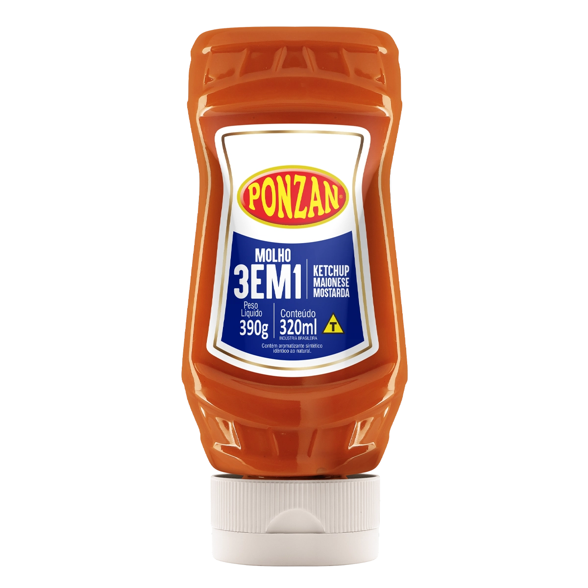 Molho Ponzan 3 Em 1 Ketchup/maionese/mostarda 390ml