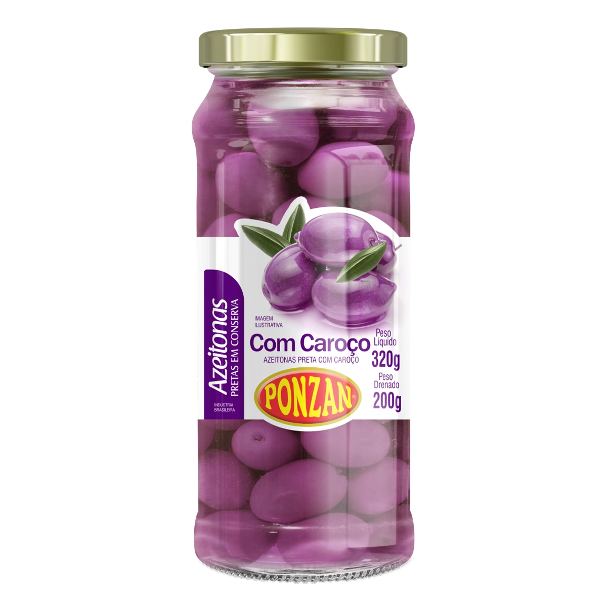 Azeitona Ponzan Preta C/ Caroco Vd 200g