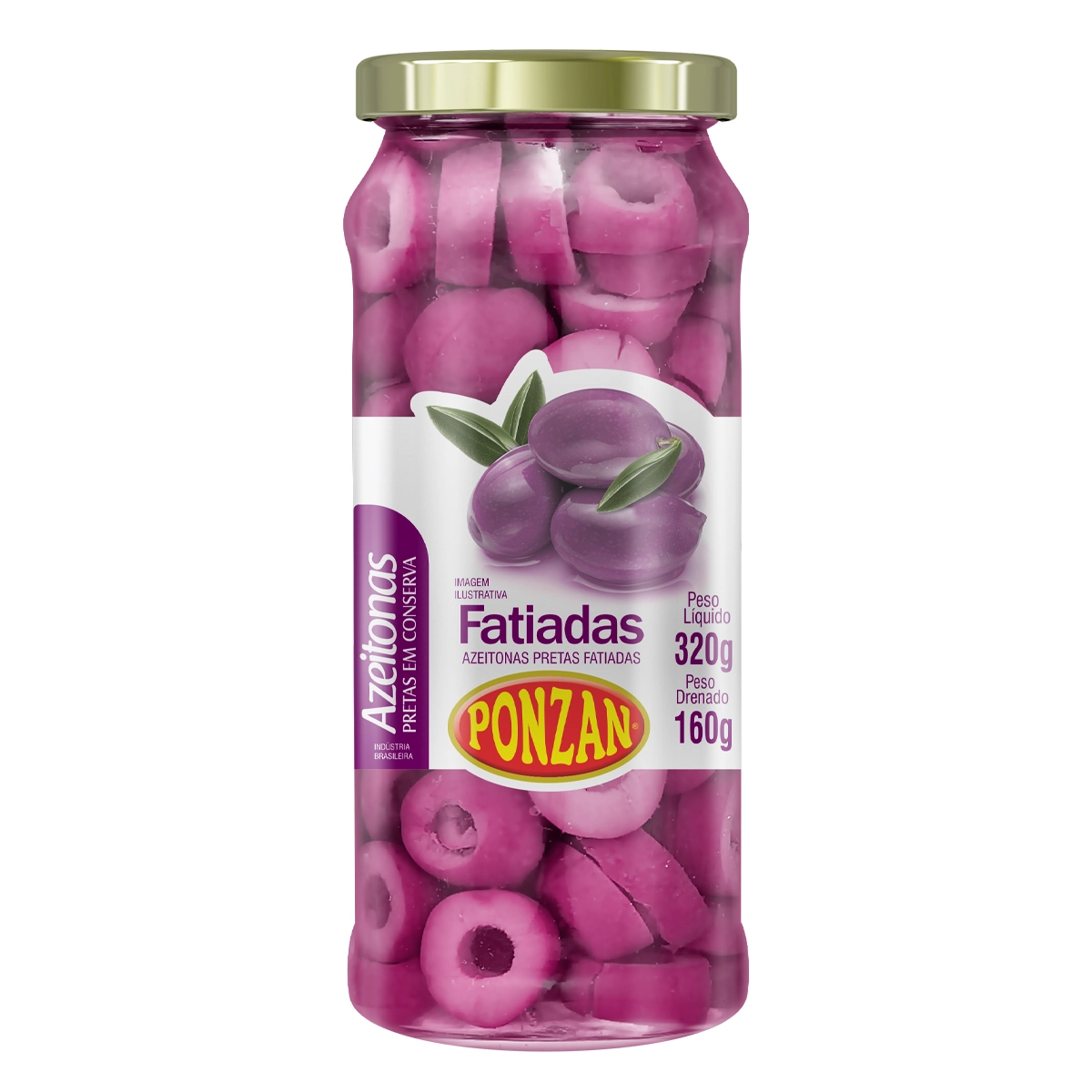 Azeitona Preta Fatiada 160g Ponzan