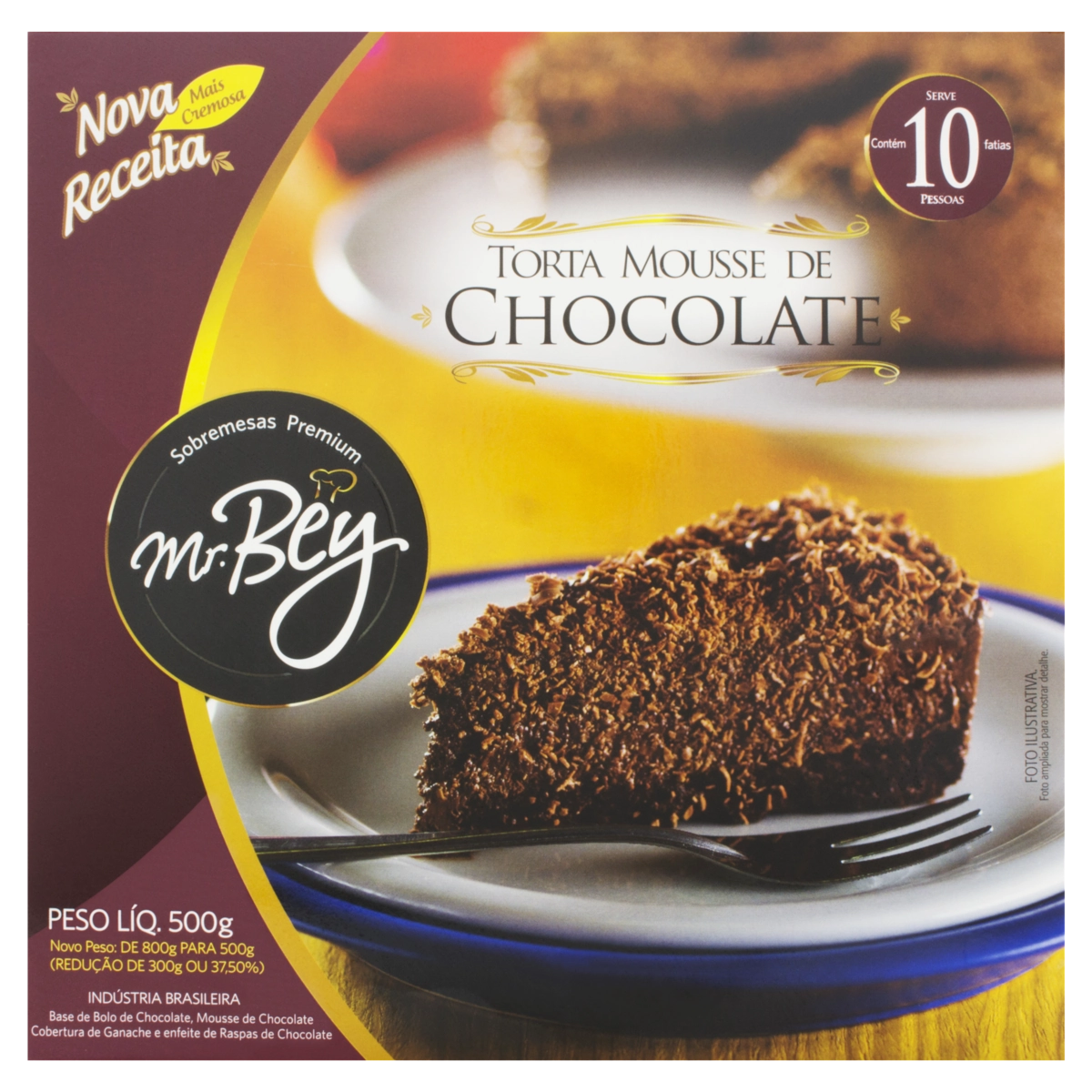 Torta Mousse De Chocolate Mr. Bey Sobremesas Premium Caixa 500g