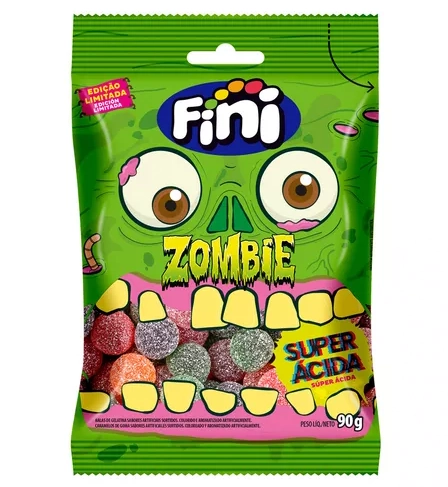 Bala De Gelatina Sortida Zombie Fini Pacote 90g